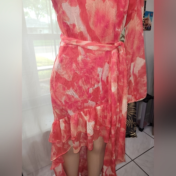 Gianni Bini Vibrant Pink One-Shoulder Dress - Picture 10 of 15